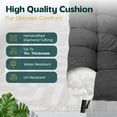 thumbnail image 4 of Patio Rocking Chair Outdoor and Indoor, Metal Lounge Rocker with 7'' Thick Cushion, 400lbs Capacity, Ergonomic Design, Easy Assembly, Grey Cushion - Black Matte Rocker, 4 of 6