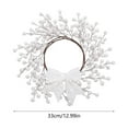 thumbnail image 3 of dajkiuy Christmas Wreath, 13 Inch Artificial Berry Wreath Winter Wreath with Bowknot Christmas Decoration for Front Door Home Indoor Outdoor Farmhouse Wall Window Xmas Holiday, 3 of 6