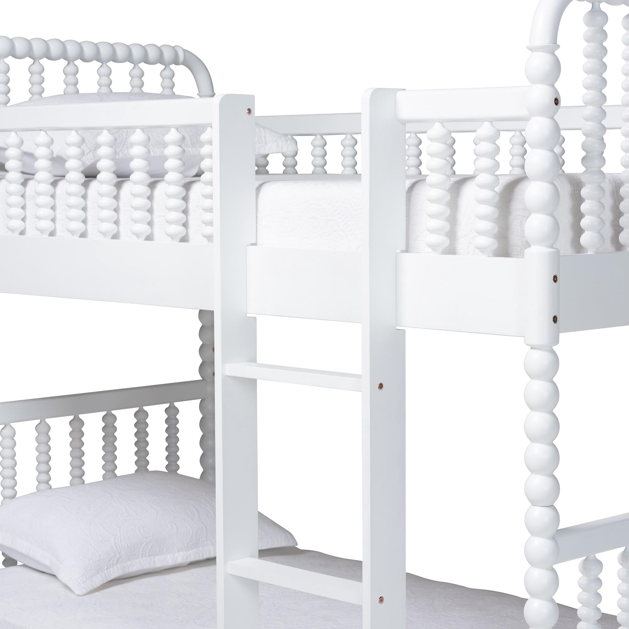 Baxton Studio Lucera Mid-Century Modern Bunk Bed, Twin, White