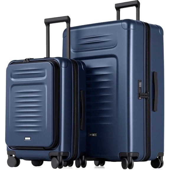 Coolife Luggage Sets Checked Suitcases - 2 Piece, Travel Carry on with Spinner Wheels, Expandable Hardside Large Suitcase with TSA Lock,20 29 Inch Blue