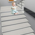 thumbnail image 5 of 8x30 Inch Non-Slip Stair Treads 4-Pack | Flax Stair Mats with Rubber Backing | Washable Indoor Stair Rugs for Wooden Steps | Pet & Kid Friendly Home Safety Carpet Strips, 5 of 7