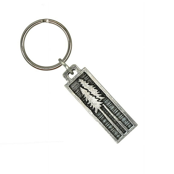 Tall Trees Keychain, Natures, Forest, Woods, Key Fob, Key Ring, Keys, Zipper Pull, Luggage Tag, Backpack, Pewter, Over 300 Keychains Designs, Handmade in the USA A1030KC