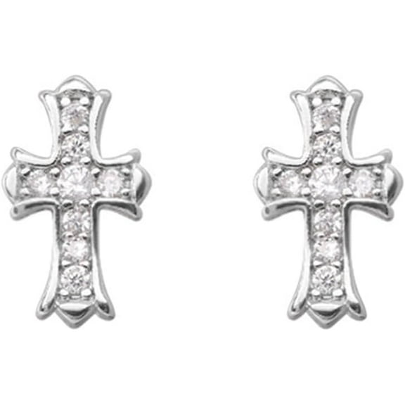 Small Cross Stud Earrings for Women Men S925 Sterling Silver Hypoallergenic Pave CZ Tiny Cartilage Earrings Dainty Minimalist Religious Jewelry Faith Cross Piercing Studs for Tragus Helix Lobe