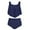 Dark Blue, variant on Two Piece Bikini Swimsuit for Women Ruffled Flounce Top with High Waisted Ruched Bathing Suit Tummy Control Bottom Army Green XXL