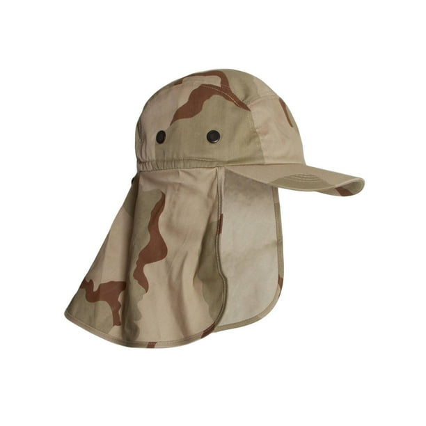 Top Headwear Vacationer Flap Hat With Full Neck Cover - New Desert Camoflauge Other One Size