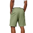 thumbnail image 6 of Mens Swim Trunks Men's Casual Waffle Weave Drawstring Shorts Textured Comfortable Crop Pants with Elastic Waist Pockets Summer Lounge Daily Beach Shorts for Home Vacation Light Green 4XL, 6 of 7