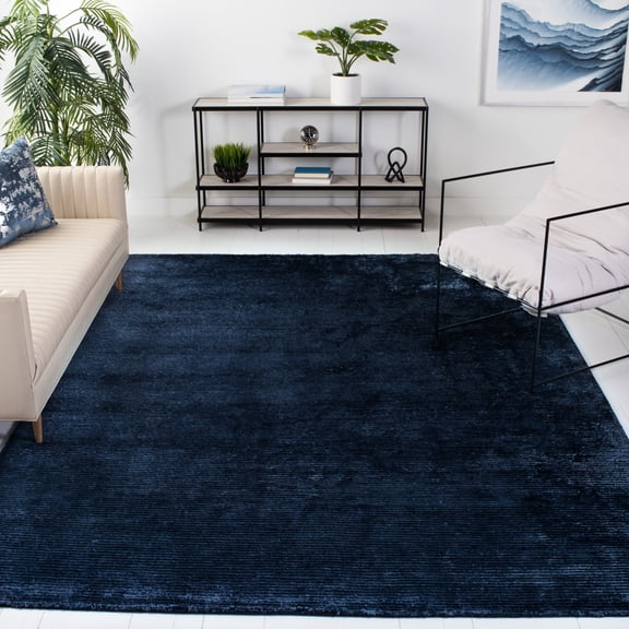 SAFAVIEH Mirage Isidor Solid Overdyed Area Rug, India Ink, 6' x 9'