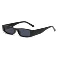 thumbnail image 3 of Gafas de sol pequeñas para hombre y mujer, lentes cuadradas de marca Vintage, montura estrecha, baratas, negras, UV400, 3 of 5