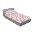 thumbnail image 2 of Ambesonne Flower Fitted Sheet & Pillow Sham Set, Sketchy Flowers on Soft Pink, Twin, Seal Brown Pale Pink, 2 of 2