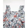 thumbnail image 4 of Moomaya Womens Printed A-Line Long Dress, Ruffled Square Neck Maxi Dress, 4 of 9