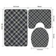 thumbnail image 3 of Gray Black Checkered Pattern Bathroom Rugs Sets 3 Piece,Toilet Cover Set,Absorbent Non Slip Bathroom Mats Sets with U-Shaped Contour Rug Toilet Rug Set, 3 of 5