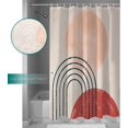 thumbnail image 6 of Shower Curtain Waterproof Polyester Fabric Shower Curtain Set with Hooks, Abstract Art Tropical Plants Sun and Rainbow Privacy Shower Curtains for Bathroom Showers, Stalls and Bathtubs, 36x72 Inches, 6 of 6