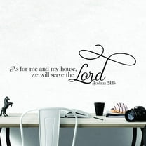 QTH As For Me and My House, We Will Serve The Lord Joshua Wall Sticker Inspirational Wall Decal Motivational Office Decor Quote Wall Art Vinyl Wall Decal Living Bed Room School Words Saying