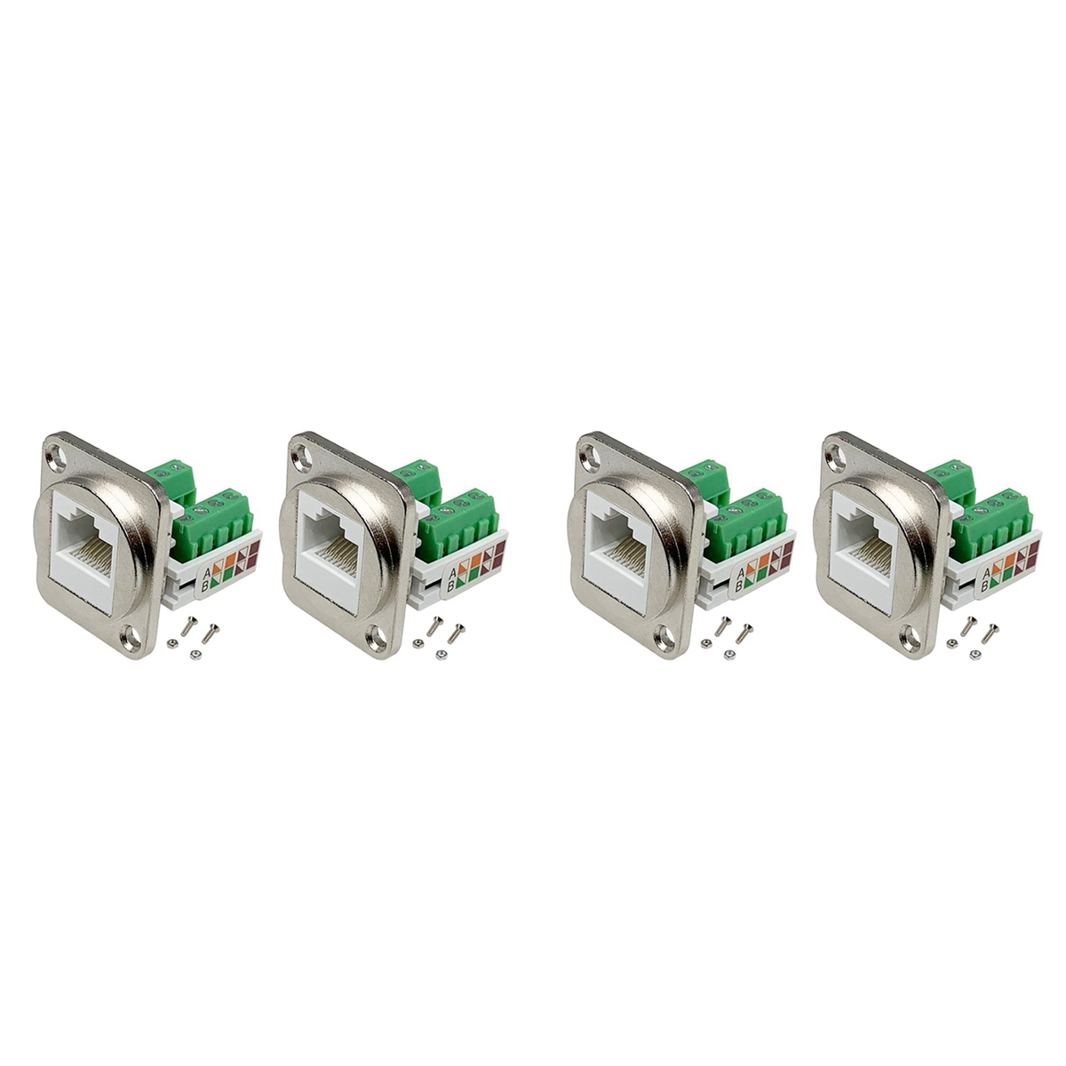 4PCS RJ45 Panel Mount Screw Terminal Adapter, RJ45/8P8C Female Panel ...