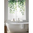 thumbnail image 5 of Eucalyptus Leaf Sheer Curtains 72 Inch Length 2 Panels Set, Spring Green Botanical Leaves Aesthetic Voile Window Treatment Rod Pocket Curtains Sheers Drapes for Bedroom/Living Room/Kitchen 52"x72"x2, 5 of 7