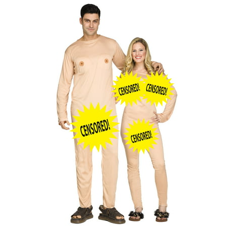 Adult Couples Nudist Nudists 2- Jumpsuits Halloween Mens Womens Costume