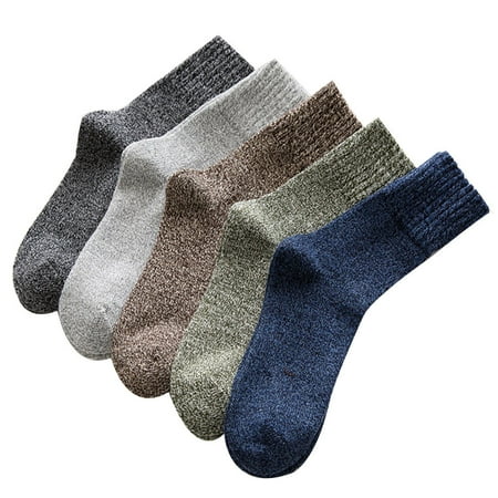 

Cptfadh Mens Heavy Thick Wool Socks - Soft Warm Comfort Winter Socks Five Pairs