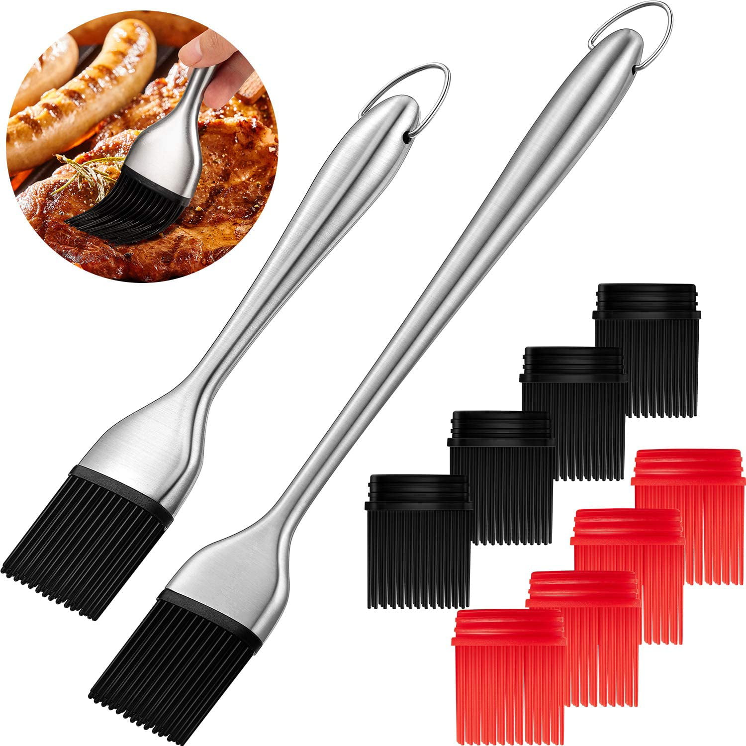 2x Basting Oil Brush Silicone Heat resistant Pastry Brushes for Grilling Baking. 