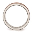 thumbnail image 2 of Stainless Steel 8mm Men's Brown IP-plated Matte Brushed Finish Center Wedding Band Ring Size 11, 2 of 7