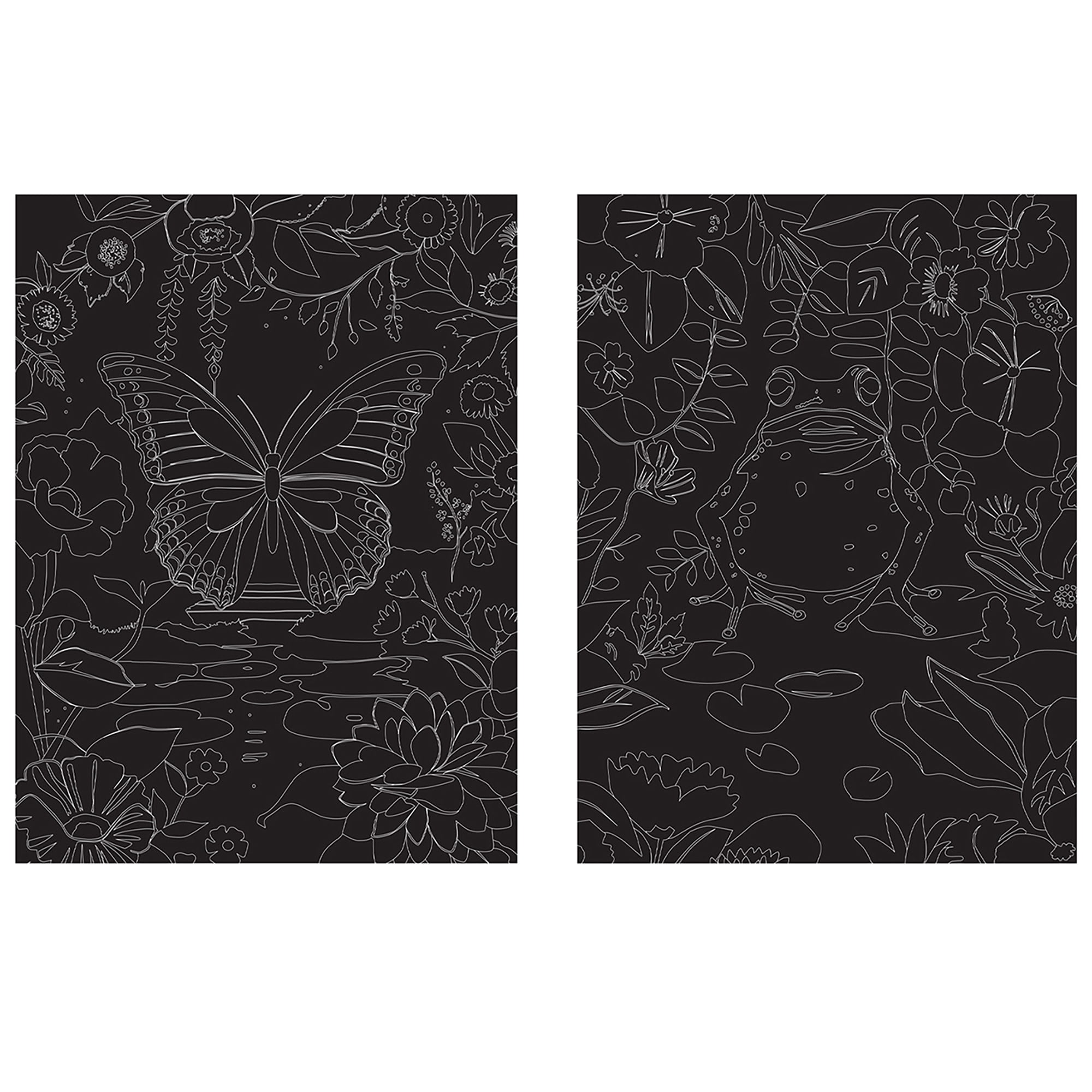 Brea Reese: Scratch Art Paper Pad - Magical Forest - 5 Nature Designs, Metallic Foil, Dual-Tip Stylus & Brush, Easy-to-Frame 9x12 Pages, Adult Craft