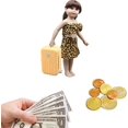 thumbnail image 4 of 1 Piece Mini Small Trolley Luggage Piggy Bank,Desktop Simulation Travel Case Made(orange), 4 of 5