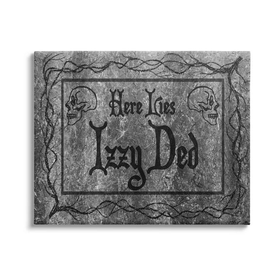 Stupell Industries Here Lies Izzy Ded Gravestone Graphic Art Gallery Wrapped Canvas Print Wall Art, Design by Lil' Rue