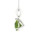 thumbnail image 3 of 2 ct Brilliant Round Cut Solitaire Natural Peridot 14k White Solid Gold Everyday Affordable Designer Necklace Pendant with 18" Chain, 3 of 7