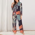 thumbnail image 6 of Rateoe Astronaut With American Flag Pattern Womens Pajamas Set Long Sleeve Sleepwear Button Down Nightwear Soft Cotton Pj Lounge Sets, 6 of 9