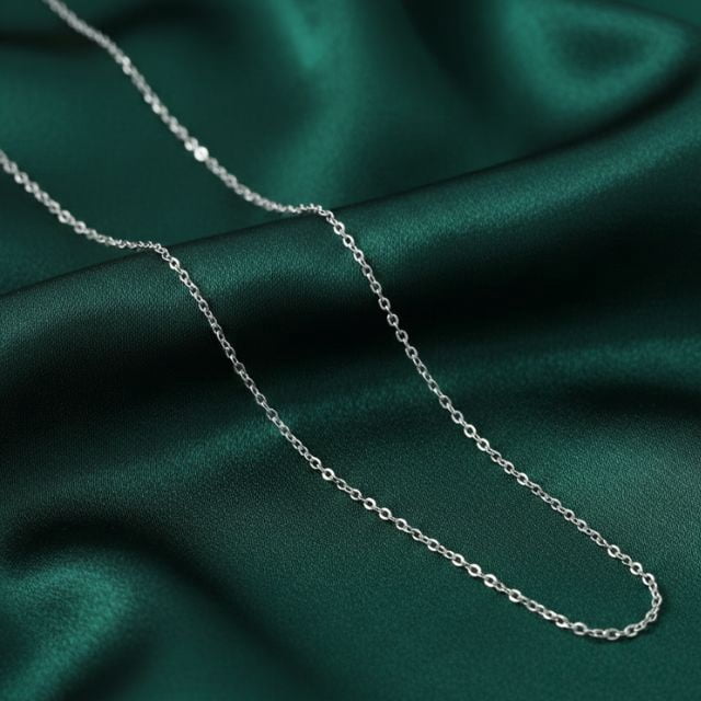 Mauli Jewels Women’s 18" Italian 1.25MM Cable Chain – 14K White Gold Plated 925 Sterling Silver Adjustable Necklace