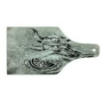 thumbnail image 2 of Tattoo Cutting Board, Pencil Drawing of a Brave Viking Warrior Armour Image Adventure, Decorative Tempered Glass Cutting and Serving Board, Wine Bottle Shape, Grey and White, by Ambesonne, 2 of 5