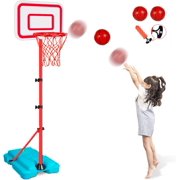 Adjustable Basketball Hoop for 2-6 Year Old Girls, Portable Kids Hoop for Indoor/Outdoor Play