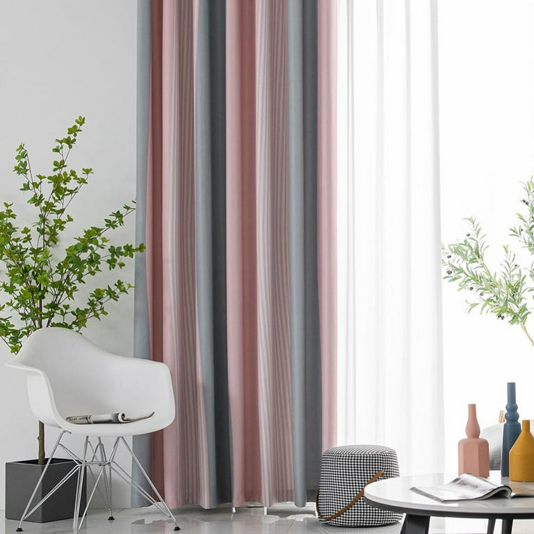 Gxi Stripes Burgundy Blackout Curtains Set 2 Panels Living Room Room  Darkening Thermal Insulated Grommet Drapes Curtain for Bedroom, Each Panel  W92 x