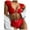 Red, variant on Womens swimsuits ,Women Heart Buckle Bikini Set Push-Up Pad Swimwear Swimsuit Beachwear Black S(S)
