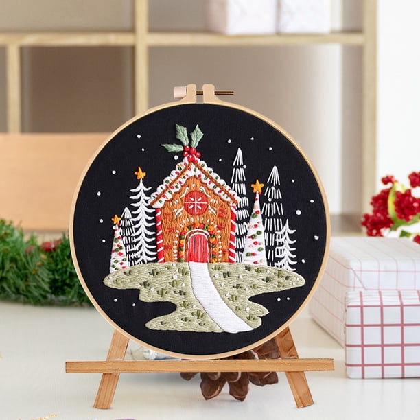 Kit De Bordado Navideño Regalo De Navidad Kit De Bordado Hecho A Mano Para Principiantes Con Patrones De Bordado Impresos Apto Para Principiantes Kit De Bordado Diy Hecho A Mano