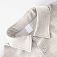 thumbnail image 4 of Men's Summer Beach Outfits 2 Piece Short Sleeve Button Down Shirts with Pocket and Shorts Vacation Sets for Men Beige, 4 of 8