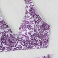 thumbnail image 4 of KPOPLK 2 Piece Women's Solid Bikini Set High Waisted Swimsuit Tummy Control Swimwear Halter V Neck Ruched Bathing Suit(M,Purple), 4 of 9