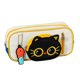 thumbnail image 1 of Estuche para lápices de gran capacidad, diseño de gato 3D, compuesto negro, 1 of 2