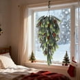 thumbnail image 4 of 30" Artificial Christmas Teardrop Swag with Pinecones Pine Branch Teardrop Door Swag Real Touch Norfolk Wreath Greenery Staircase Swags for Xmas Door Mantle Fireplace Decor - C, 4 of 6