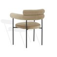 thumbnail image 6 of SAFAVIEH Couture Jaslene Contemporay Velvet Solid Dining Armchair, Light Brown/Black, 6 of 8