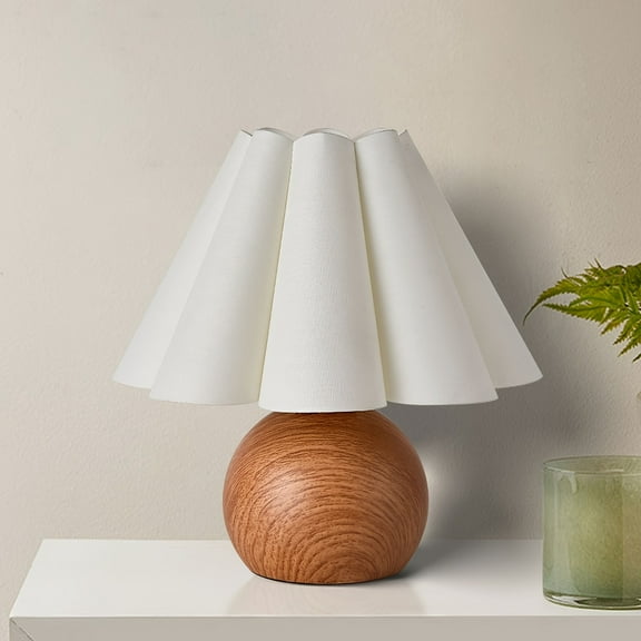 KUNJOULAM Cute Small Table Lamp, Modern Bedside Nightstand Lamp With Beige Lampshade, Metal Base For Bedroom Home Office Decor (Without Bulb)