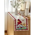 thumbnail image 5 of Table Runner 70 Inches Long for Kitchen Dining, Gnomes Flowers Dresser Scarf Farmhouse, Dining Table Decorations for Wedding/Parties, Spring Farmhouse Botanical Floral Striped 13 x 70 In, 5 of 8