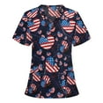 thumbnail image 1 of TIMIFIS Blouse d'Uniforme de Travail pour Femmes, Manches Courtes, Col en V, Bleu - Printemps, 1 of 4