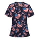 thumbnail image 1 of Blusa Pntutb para mujer, uniforme de mujer, ropa de trabajo, estampado, cuello en V, manga corta, tops con bolsillo Pntutb Pntutb-5793, 1 of 4