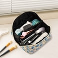 thumbnail image 2 of FORMRS Makeup Bag Travel Cosmetic Organizer for Women Fold Flat Zipper Pouch with Handle, Blue Dice Pattern, 2 of 8