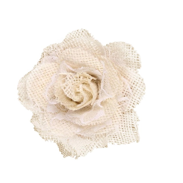 Ramo de flores de arpillera para boda rústica, con encaje, para aniversario de bodas y compromiso. Los 6cm