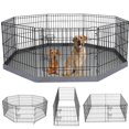 thumbnail image 1 of Bolígrafo de ejercicio para perros PETIME, plegable, de metal, 8 paneles, 60 x 60 cm, con almohadilla, 1 of 6