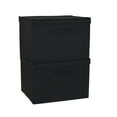 thumbnail image 5 of Household Essentials Wide Storage Box With Lid Box, 15”x15”x10”, Canvas Sides With Cardboard Reinforcement, Ideal Closet Storage Solution, Includes Handle for Easy Access, Black, 5 of 9