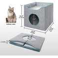 thumbnail image 3 of Jongee Cat Cube House Foldable Cat Condo with Reversible Cushion ＆ Scratch Pad for Small Cat Indoor Cats, Gray, 13”×13”×15”, 3 of 5