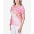 thumbnail image 6 of Alfred Dunner Womens Petite  Ombre Medallion Top With Lace Detail, 6 of 6