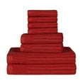 thumbnail image 3 of Luxurious Soft Cotton 8-Piece Towel Set, Burgundy by Blue Nile Mills, 3 of 9